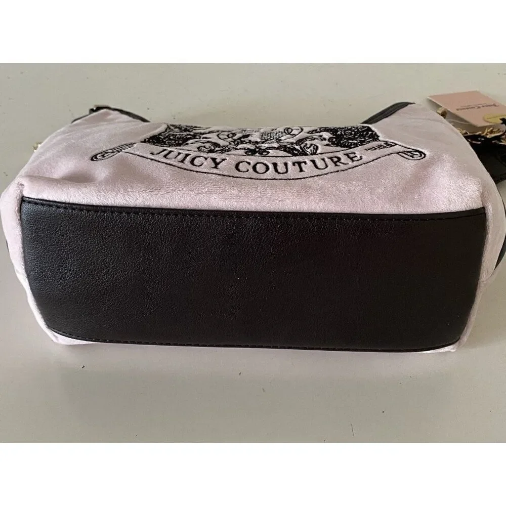 Juicy Couture Classic Scottie Dogs Hobo Purse‎ Shoulder Bag Chiffon Pink NEW
